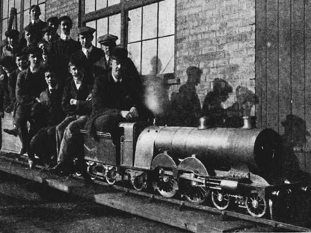 Testing A Miniature Atlantic Engine at Northampton', 1926. From My Railway Book, No. 40, by Cecil J. Allen. [John F. Shaw & Co., Ltd., London, 1926]Artist Unknown. (Photo by The Print Collector/Getty Images)