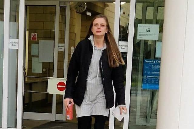 Elise-May Hughes, 28, of Margaret Road Kettering leaves Northampton Crown Court/National World
