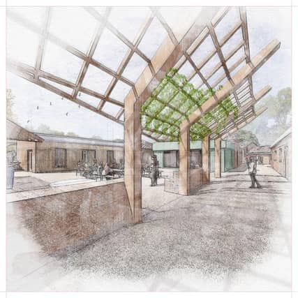 A sketch of the Court Yard at Delapré Abbey