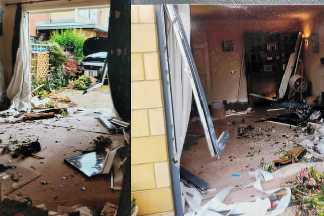 The aftermath of the crash at Ann's flat in St Crispin's Retirement Village