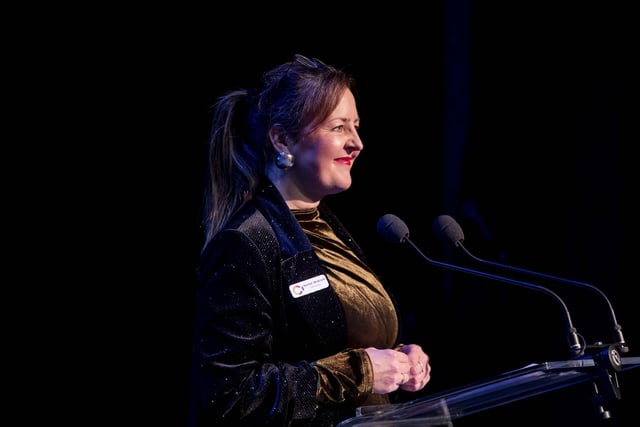 Northamptonshire Community Foundation CEO Rachel McGrath speaking at the awards night.