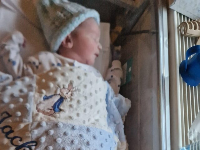 Jack born at 6.42am on October 26 at Northampton General Hospital, weighing 7lbs 5oz.
