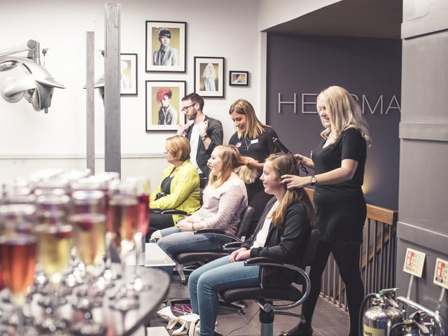 The Big Hair Do event at Hensmans Salon in 2016.
Hensmans Salon invited guests to enjoy some fizz, eat some nibbles and have their hair styled. The event helped raise money for charity by holding a prize raffle.