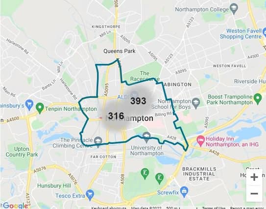 Latest police figures reveal where the majority of crime was reported in Northampton town centre.