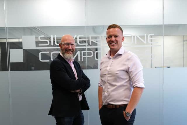 Pictured: (Left) Stephen Henson - Associate Director (Client Services) TC Group, (Right) Marcus Trofimov - Director Silverstone Composites