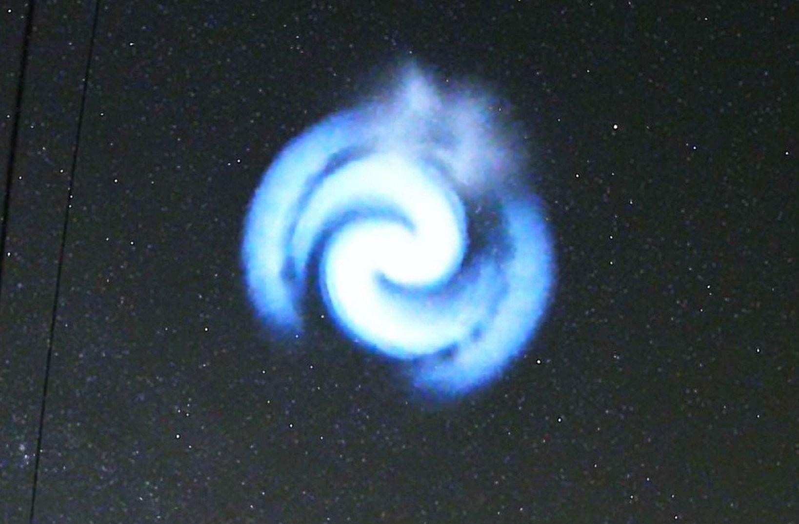 SpaceX rocket launch spiral: Glowing white swirl visible across UK - What was the spiral in the sky?