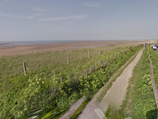 Old Hunstanton Beach is a sandy beach in Norfolk. It is a long beach backed by both cliffs and dunes, known for its immense expanse of sand at low tide.