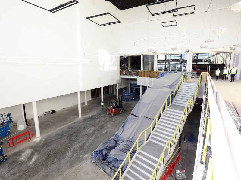Inside the leisure terrace as work progresses in October 2018