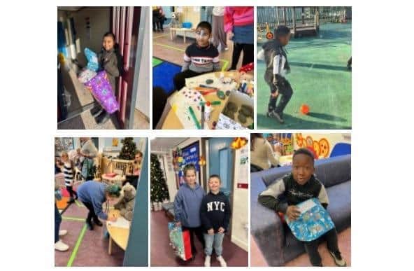 Children with their presents