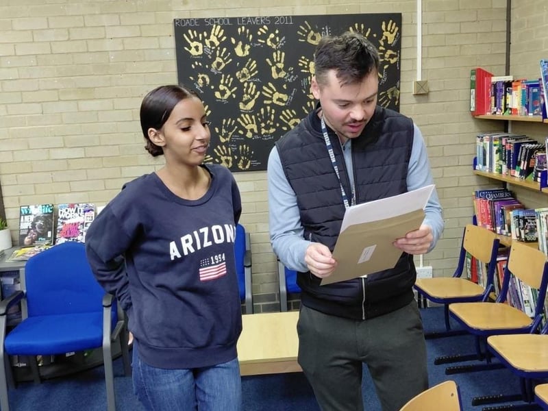 Students interviewed by BBC Northampton as they opened their results