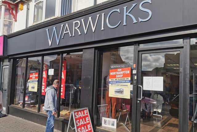 Warwicks menswear in Wellingborough Road, Northampton will close its doors for good on Saturday (October 1)