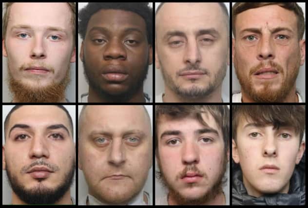 Faces of a few of Northampton Crown Court's most serious offenders locked up during September 2023