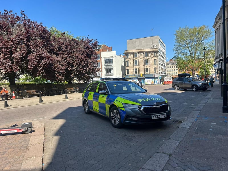 There is a large police presence around the town.