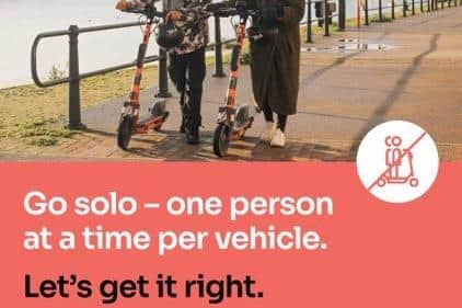 Voi and partners are warning Northamptonshire riders to stick to one person per scooter.