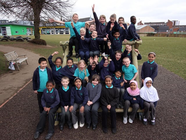 2010 - Castle Primary School pupils on some of the play equipment in playing field