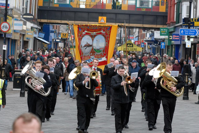 Westoe Brass band and miners march down King Street in 2015. Are you in the picture?