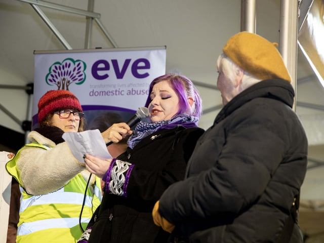 The event took place in Northampton on Friday November 2024 and saw dozens of activists march for an end to violence against women and girls.