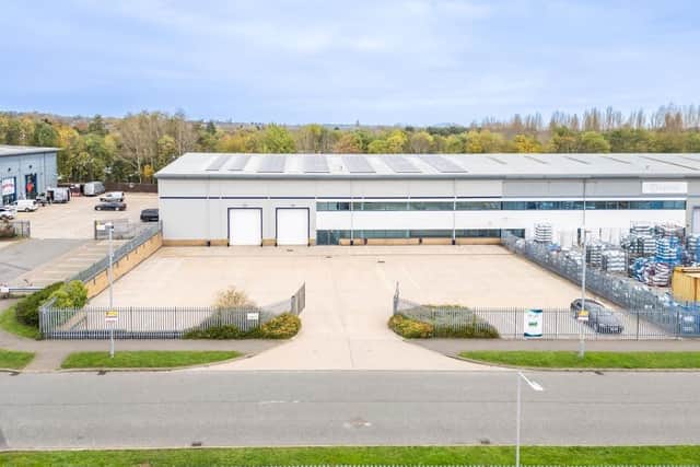 A former warehouse in Riverside Prime Business Park, next to Riverside Hub, could be transformed into an indoor padel tennis and wellness centre. Photo: Drake and Partners