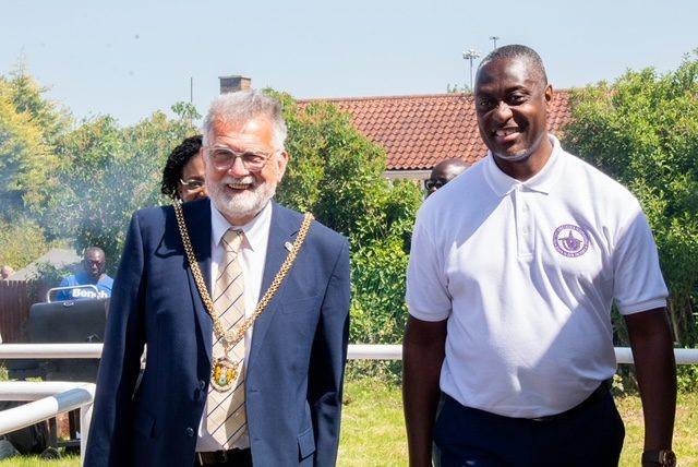 Mayor Councillor Stephen Hibbert and Bishop Joe Acquaye.