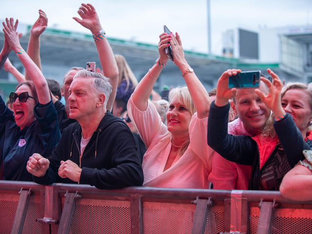 Fans inside Franklin's Gardens for Pete Tong's Ibiza Classics with The Symphony Orchestra, conducted by Jules Buckley on Friday, June 24, 2022. Photo by David Jackson.