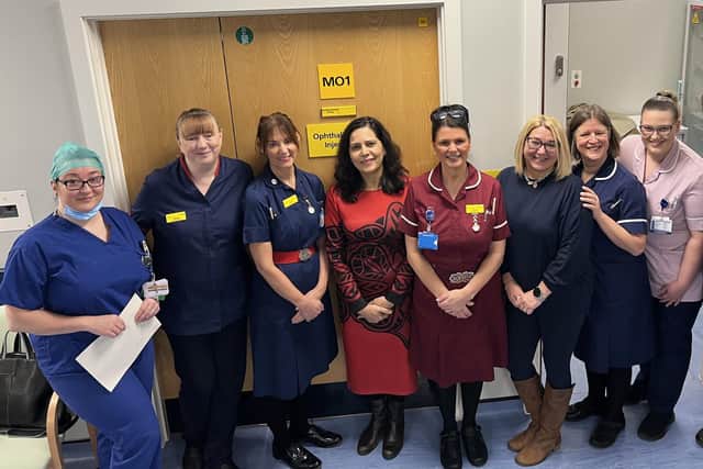 The ophthalmology team outside of the new injection suite