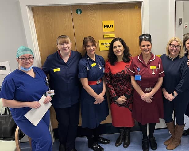 The ophthalmology team outside of the new injection suite