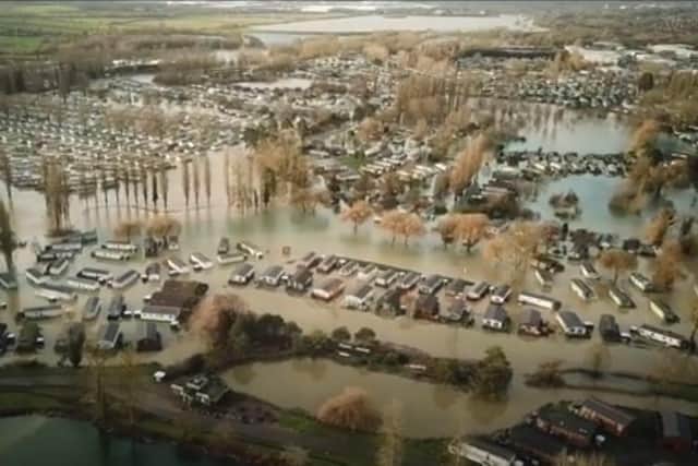 Here's what the site looked like during the peak of the floods