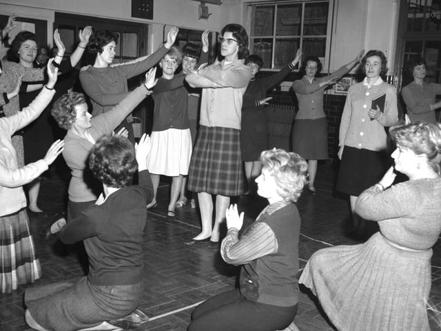 Northampton Gilbert and Sullivan Group in rehearsal for Princess Ida, April 12, 1965.