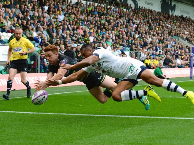 Saints suffered a heavy home defeat in the pool stages of the Challenge Cup despite late tries from Tom Collins and David Ribbans
