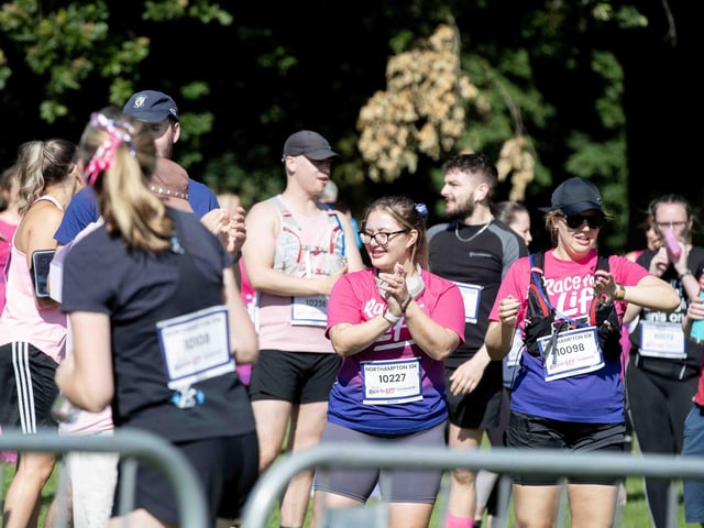 Walkers, runners and joggers completed two laps of Abington Park for the 10k Race for Life on Sunday (July 14).