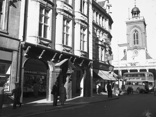 Boots new department store on corner of Gold Street and Drapery, Northampton town centre, September 12, 1959