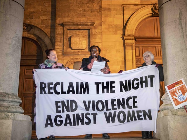 Women marched through Northampton town centre on Saturday November 25 to unite together with allies to address the global pandemic of violence against women and girls.