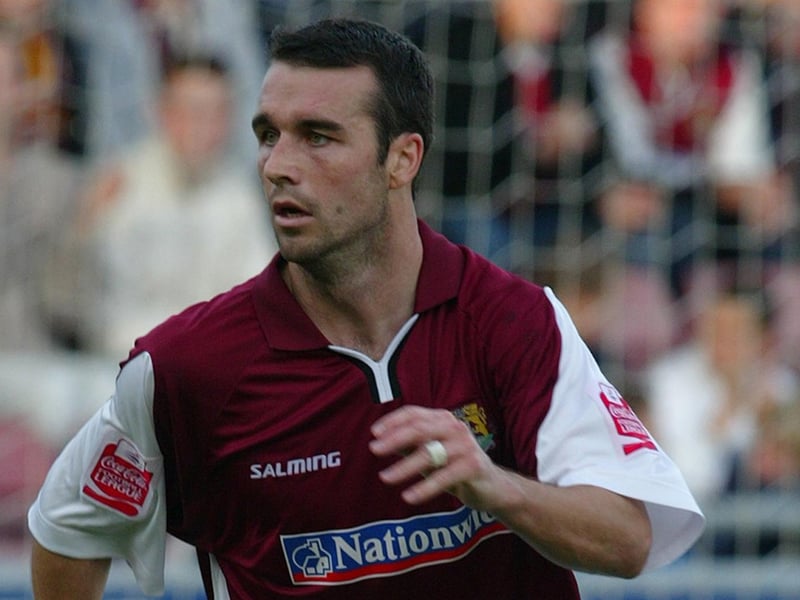 Scott McGleish of Northampton Town in action during the Coca Cola League Two match between Northampton Town and Grimsby Town at Sixfields Stadium on October 29, 2005 in Northampton, England.  (Photo by Pete Norton/Getty Images)