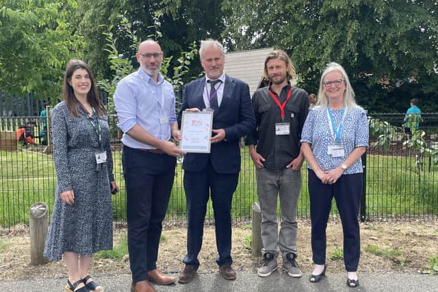 Queen Eleanor Primary Academy with David Johns, Director of Public Health at WNC and Jo Plater from Soil Association.