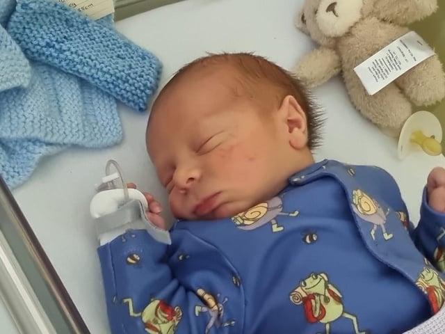 Lennox Fynley born on May 22 at 10.16am, at Northampton General Hospital, weighing 7lb 7ozs.