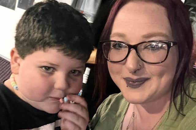 Emma Reeve pictured together with her youngest son, eight-year-old Frankie.