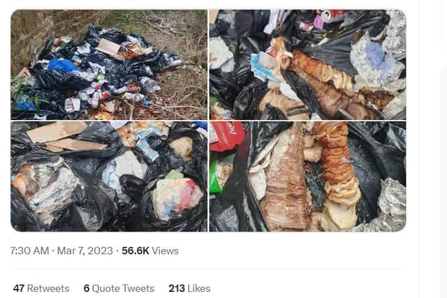 Adey tweeted pictures of the dumped waste