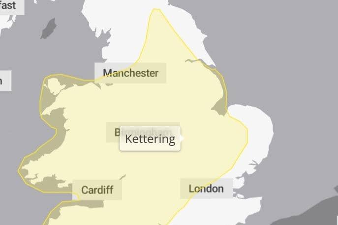 A weather warning is in place across Northamptonshire for ice.