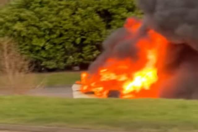 The fire was seen by passing motorists /Facebook