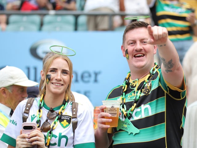 Saints fans at Twickenham on Saturday June 20