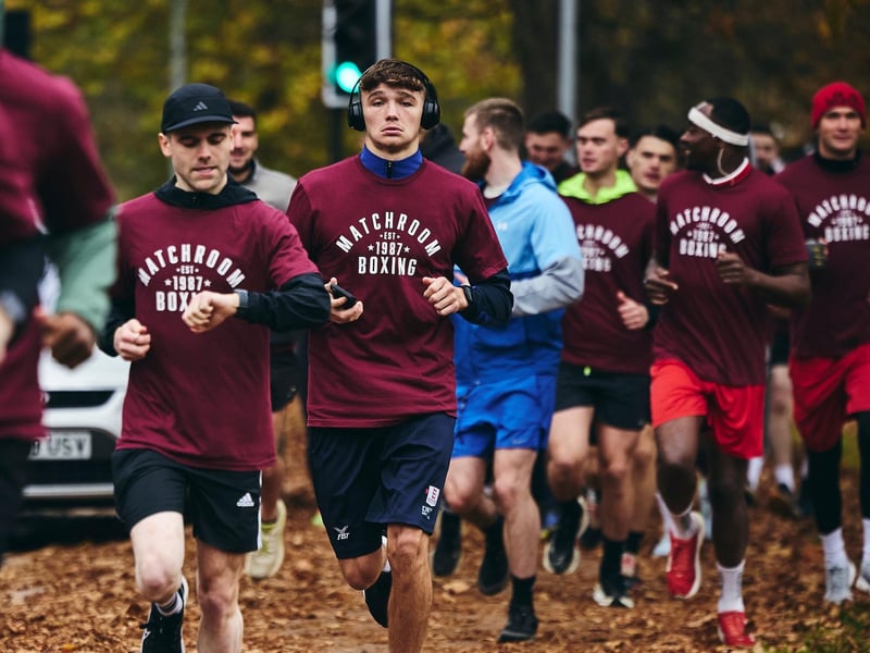 The runners take it all in their stride as they head around Abington Park