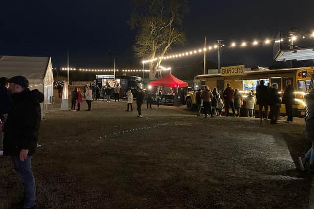 The vendors included Nonna Lucia’s Pizza, burgers from the Yellow Bus Catering Co., and The Biscuiterie.
