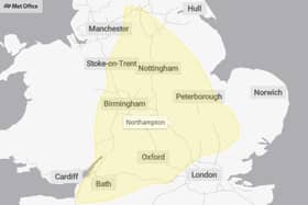 A thunderstorm waning has been issued across Northamptonshire.