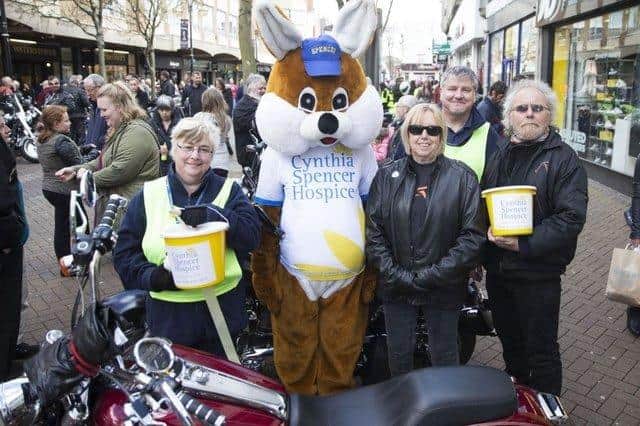 Harley Run in aid of Cynthia Spencer hospice in 2016. (Left to right) Anne Plater, Spencer, Fran Wire, John Helm and Dave Baringer.