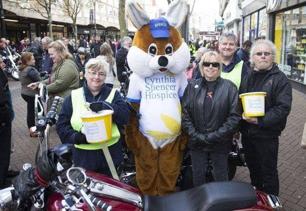 Harley Run in aid of Cynthia Spencer hospice in 2016. (Left to right) Anne Plater, Spencer, Fran Wire, John Helm and Dave Baringer.