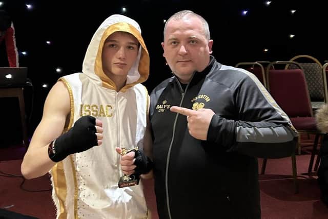 Issac Ferdous-White pictured with Far Cotton Coach Andrejs Sergejevs