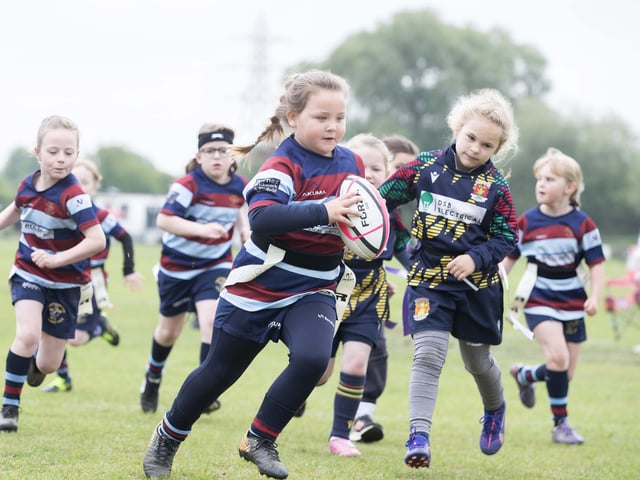 Under 7s girls rugby festival at Northampton Old Scouts on Sunday May 3