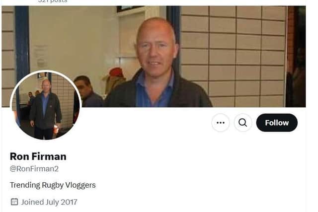The X account was active between 2017 and 2018, when a series of offensive posts were made. Image: @RonFirman2 on X