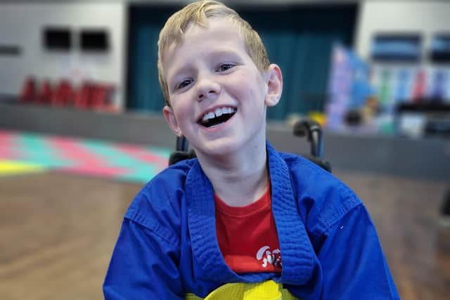 Joey Spinelli and his mum are fundraising for a special wheelchair to help him