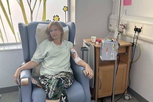 56-year-old June Hoey was diagnosed with Non-Hodgkin lymphoma in 2012 and has been through three rounds of chemotherapy.